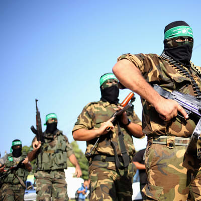 Al Qassam -sotilaita valokuvattuna Gazassa syyskuussa 2013.