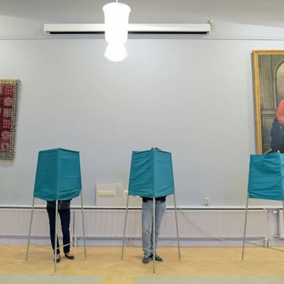 Vallokal i Sverige under riksdagsvalet i september 2014.