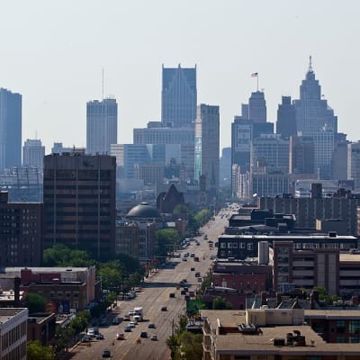Detroitin kaupunkikuvaa.