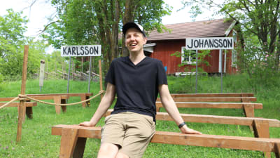 Samuel Karlsson på Pargas Hembygdsmuseum.