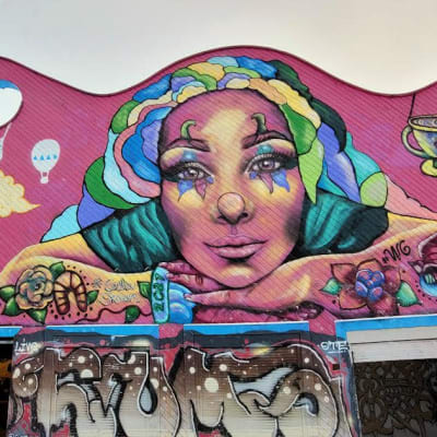 Salla Ikosen maalaamat valtavat tyttöaiheiset graffitit ovat olleet Wasa Graffitilandian suosituimpia teoksia