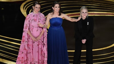 Maya Rudolph, Tina Fey och Amy Poehler på Oscarsgalan 2019.