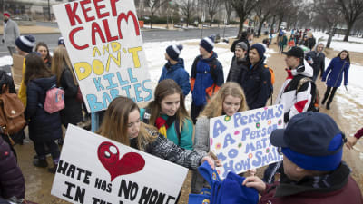 Amerikanska barn i demonstration mot aborter.