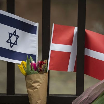 Tanskan ja Israelin liput.