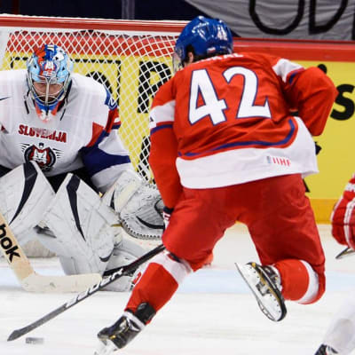 Tshekki ja Slovenia MM-jääkiekon ottelussa.