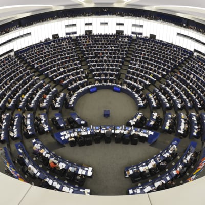 Laajakuva Euroopan parlamentista.