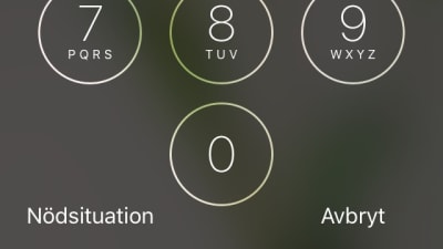 Skärmdump på nödsituationstexten i en iPhone telefon.