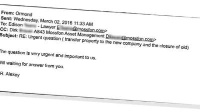 Revinnäinen sähköposti kirjeenvaihdosta Mossack Fonsecan kanssa