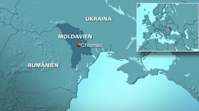 Karta över Moldavien med grannländer