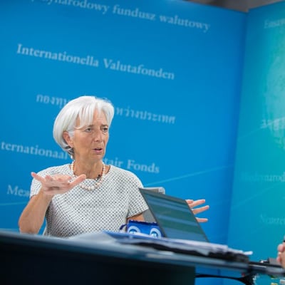 IMF:n pääjohtaja Christine Lagarde ja Viestintäjohtaja Gerry Rice vastasivat kysymyksiin virtuaalisessa lehdistötilaisuudessa 29. heinäkuuta.