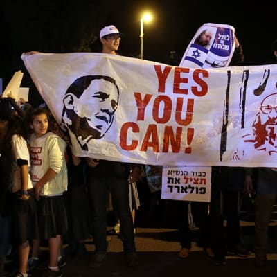 Israelilaiset protestoijat vaativat Yhdysvaltojen presidentti Barack Obamaa vaputtamaan Jonathan Pollardin.