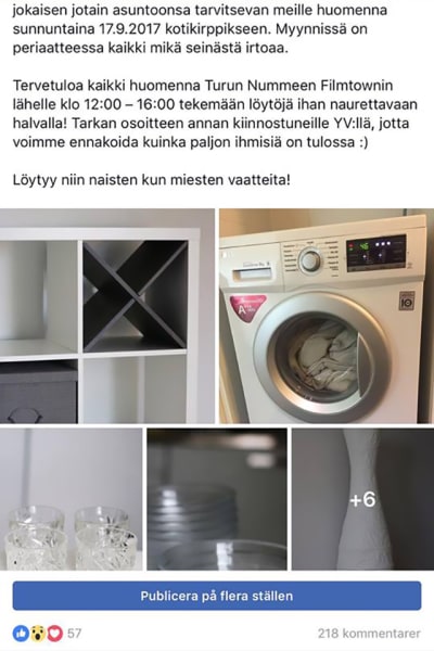 Någon säljer allt den äger på Facebook