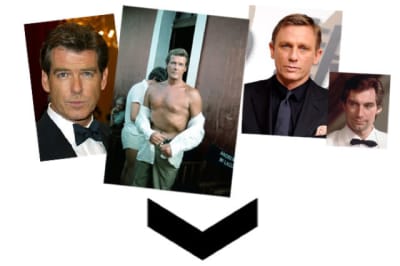 Kollage av James Bond-skådespelare