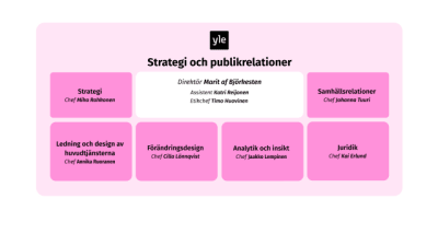 Yles Strategi och publikrelationer enhet, graf
