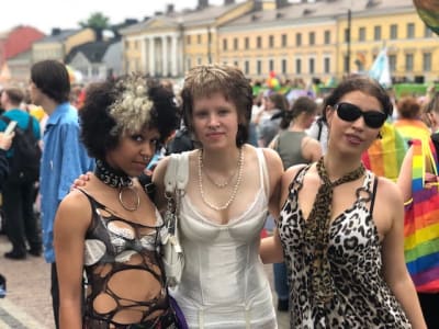 Från vänster: Maria Gorbunova, Outi Viholainen, Lepa Nuottajärvi
