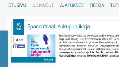 skärmpdump från Suomen perustas webbsida