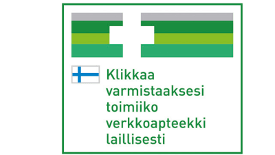 Logo som visar om apoteket utöver laglig webbhandel.