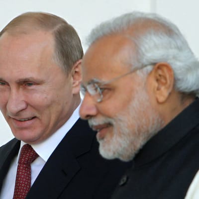 Rysslands president Vladimir Putin och Indiens premiärminister Narendra Modi