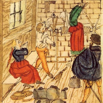 Tortyr av en kvinna och hennes dotter i Mellingen Hans Ueli 1577