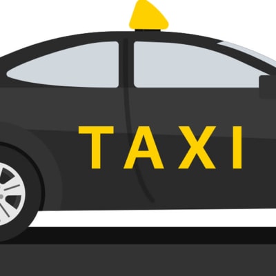 Grafik med en taxibil