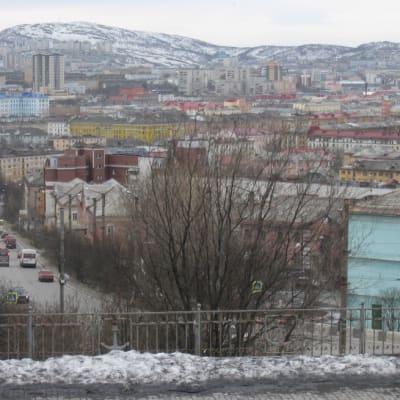 Näkymä talviseen Murmanskiin