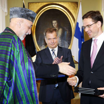 Hamid Karzai träffade Katainen och Niinistö i Helsingfors
