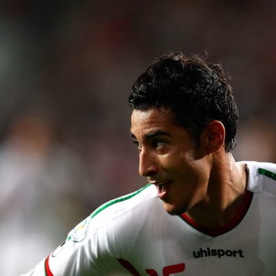 Iranin Reza Ghoochannejhad juhlii maalia Etelä-Koreaa vastaan.