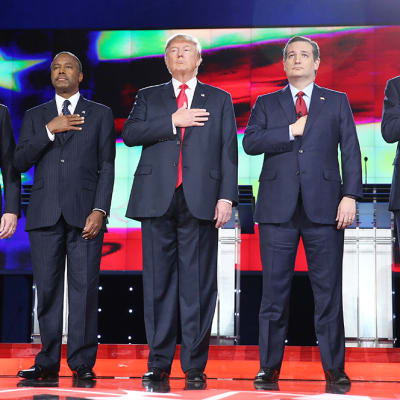 Marco Rubio, Ben Carson,  Donald Trump,  Ted Cruz ja Jeb Bush.