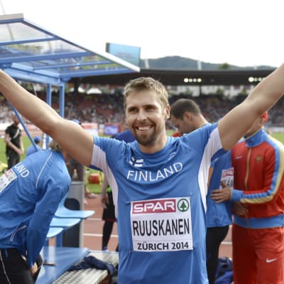 Antti Ruuskanen Zürichin EM-kisoissa 2014.