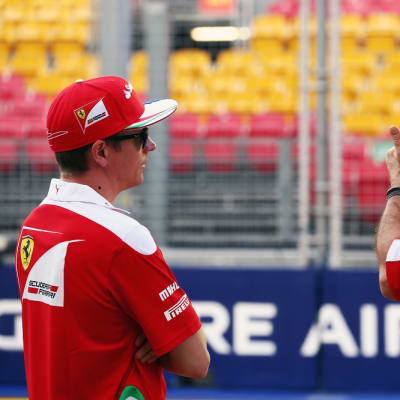 Kimi Räikkönen ja Maurizio Arrivabene kuvassa