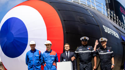 Frankrikes president Emmanuel Macron sjösatte i fjol somras ubåten Suffren, en av landets fyra kärnvapenbestyckade ubåtar.