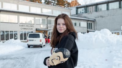Abiturienten Elina Ervast i utklädsel.