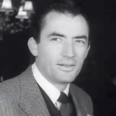 Amerikkalainen näyttelijä Gregory Peck kuvassa