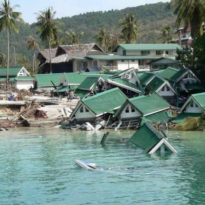 Tuhoutunut lomakylä Phi Phi -saarella 29. joulukuuta 2004.