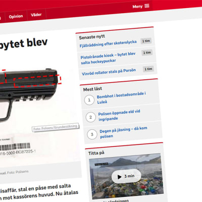 Kuvankaappaus SVT:n uutisesta.