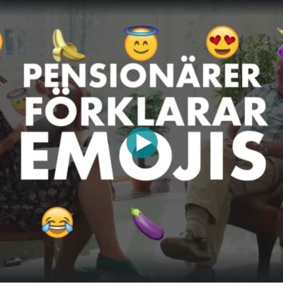 En skärmdump av X3M:s video om pensionärer som förklarar emojier