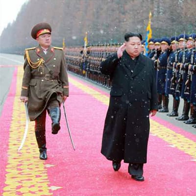 Kim Jong-un Pjongjangissa 10. tammikuuta.