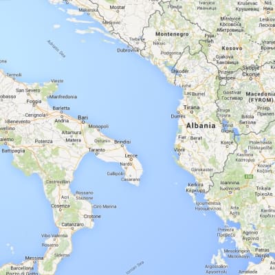 Karta över det Adriatiska havet.
