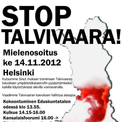 Stop-Talvivaara mielenosoitus ilmoitus