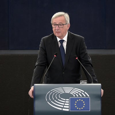 Euroopan komission puheenjohtaja Jean-Claude Juncker puhui EU:n parlamentissa Strasbourgissa, Ranskassa keskiviikkona.