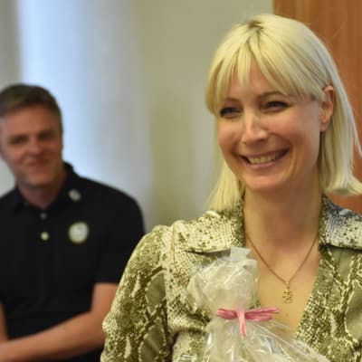 Kansanedustaja Laura Huhtasaari (ps.) Porin kaupunginvaltuustossa 29.4.2019.