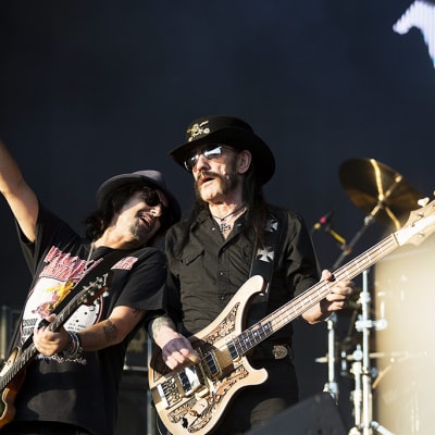 Kitaristi Phil Campbell ja Lemmy Kilmister VOLT festivaaleilla Budapestissa heinäkuussa 2015.