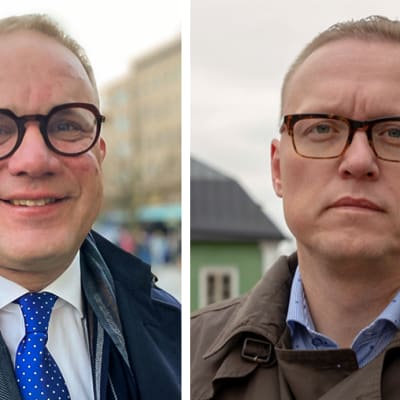 Kuvamanipulaatio missä kaksi kaupunginjohtajaehdokasta vierekkäin.