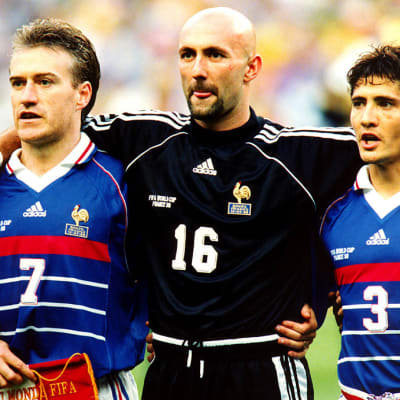 Didier Deschamps, Fabien Barthez ja Bixente Lizarazu vuonna 1998.