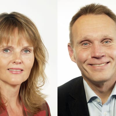 Kansanpuolueen valtiopäiväedustaja Nina Lundström ja sosiaalidemokraattien valtiopäiväedustaja Pyry Niemi.