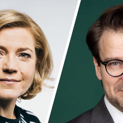 Henna Virkkunen ja Ville Niinistö jaetussa ruudussa.