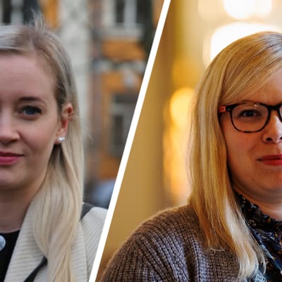 Vihreiden puheenohtajaehdokkaat Sofia Virta ja Saara Hyrkkö.