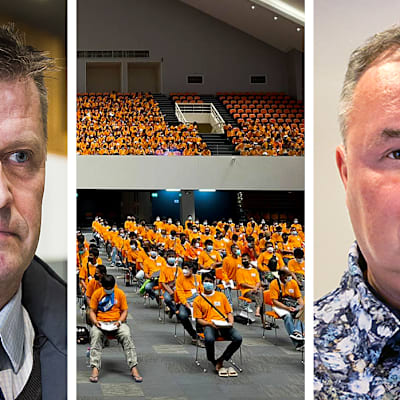 Bildkombination på Olli Sorainen, Arbets- och näringsministeriet, bärplockar från Thailand på skolning och Jukka Kristo, Polaricas tidigare vd. 