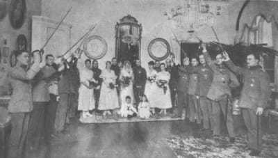  Vigseln mellan Rutk Munck och Eduard Ausfeld på Erkylä gård år 1918.