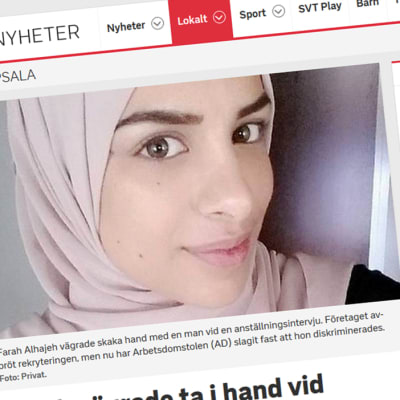 Farah Alhajen uutinen ruotsin radion uutissivulla.